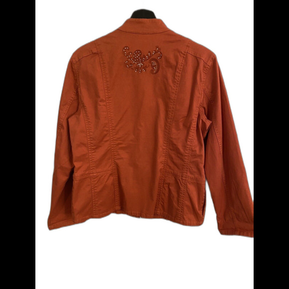 CHICO'S 2 (L) Full Zip Jacket 2 Boho Embroidery, 100% Cotton, Art To Wear F1 10 - Picture 1 of 12